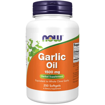 Supplements, Garlic Oil 1500 Mg, Serving Size Equivalent to Whole Clove Garlic, 250 Softgels